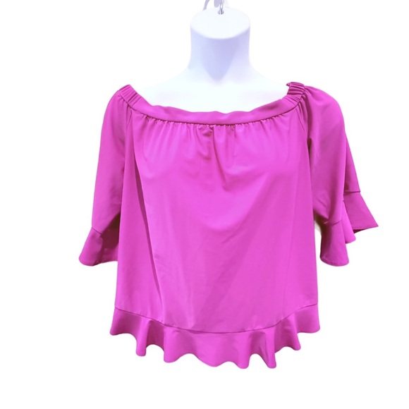 Jude Connally Off-Shoulder Pink Top in Large - Picture 1 of 5